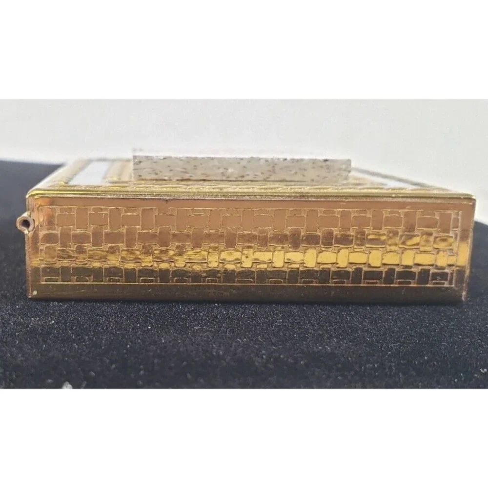 Vintage 1950's Dorset Fifth Avenue Powder Compact Lucite Silver Glitter Confetti
